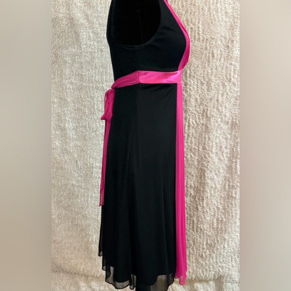 Ruby Rox Vintage Y2K Sz Small Black with Pink Satin Trim Dress A Line Sleeveless - Picture 3 of 6